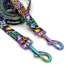 Smycz Dla Psa Przepinana Crazy Leopard 2 cm, karabińczyk 7 cm, Holo opalizujący petrol effect