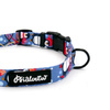 Verstellbares Hundehalsband Penguin Winter Psiakrew, Breite 2 cm, kleiner Hund, schwarze Beschläge