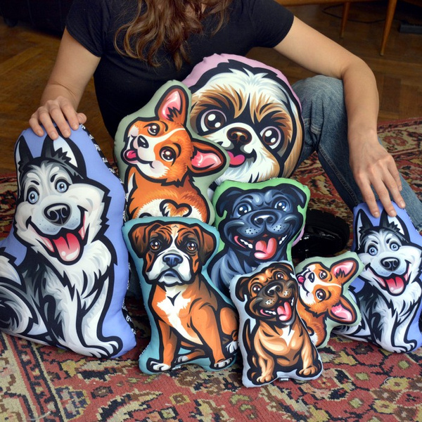 Poduszka Pies Staffordshire Bull Terrier Czarny Psiakrew Przytulanka Maskotka Zabawka Pluszak