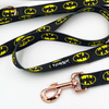 Dog Leash Batdog width 2.5 cm, 1" wide, pink gold, big snap hook 8 cm