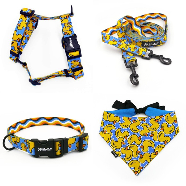 ACCESSORY KIT. Small dog. Ducky Duck Psiakrew Series; Collar, Harness, Leash, Bandana