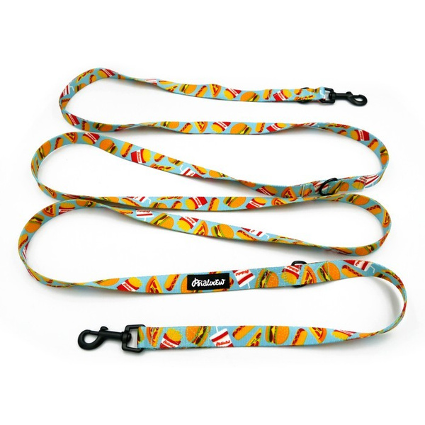 Hundeleine Doggy Foodie Psiakrew Breite 2 cm, schwarzer Karabinerhaken 6 cm