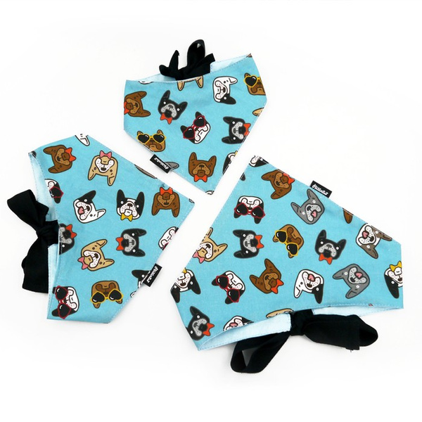 French Bulldog Psiakrew Bandana, gebundenes Taschentuch, Baumwollschal