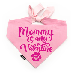 Psiakrew Rosa Bandana für den Hund Mommy is my Valentine