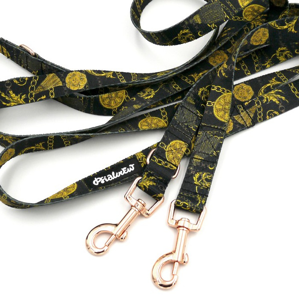 Hundeleine Donatella Psiakrew Breite 2 cm, Roségold Karabinerhaken 6 cm