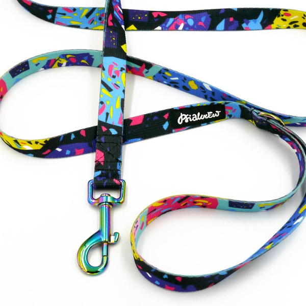 City leash for Dog Terrazzo, width 2 cm, holo carabiner 7 cm
