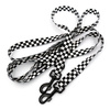 Dog Leash Checker width 2.5 cm, 1"  wide, black, big snap hook 8 cm