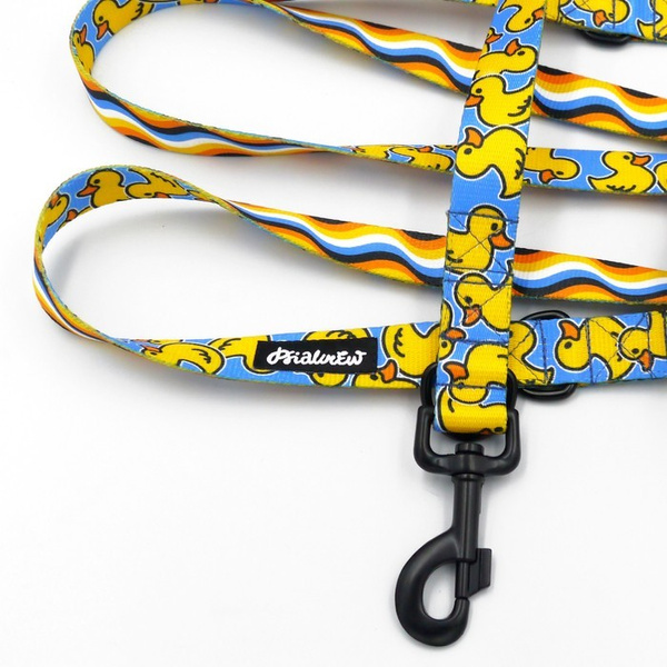 Dog Leash Ducky Duck width 2.5 cm, 1" wide, black snap hook 8cm