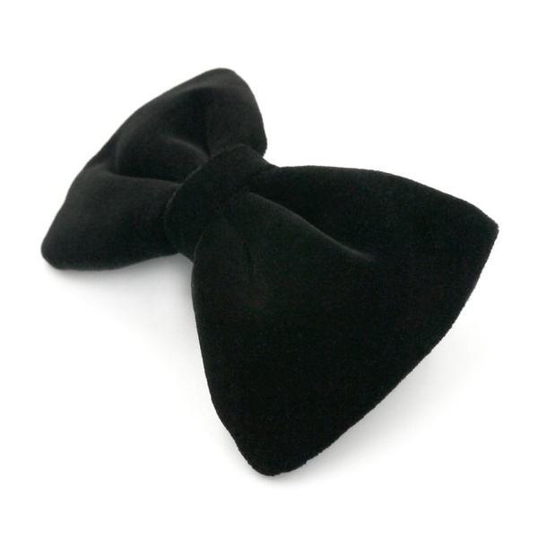 Velvet black bow tie for a dog an elegant ornament for special occasions, attached to the collar