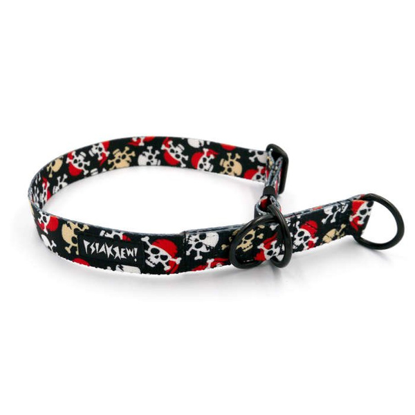 Half-choke collar Pirates, 2.5 cm wide, medium and big dogs, black extras