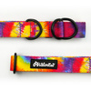 Halb-Klemmhalsband Tie Dye Psiakrew, 2,5 cm breit, für mittelgroße und größere Hunde, Schwarz-Beschläge, Psiakrew
