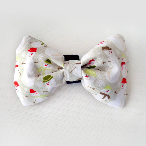 Dog Bow Tie, gift for dog, Pet Bow Tie, Bowtie, Collar Attachment, model Snowman