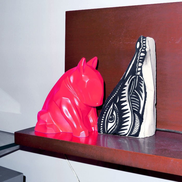 Fluorescent Sculpture Bull Terrier Dog