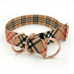 Dogberry Half-Clamp-Halsband, 4 cm breit, für mittlere und größere Hunde, goldene  Beschläge