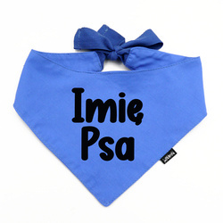 Bandana z imieniem Psa Psiakrew, personalizowana wiązana chusteczka, niebieska apaszka