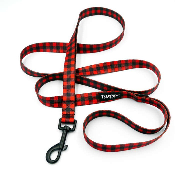 Dog Leash Lumberjack width 2 cm 0.78 ", black extras