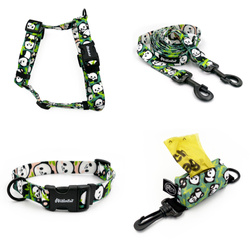ACCESSORY KIT. Big dog. Bamboo Panda Psiakrew Series; Collar, Harness, Leash, Pouch