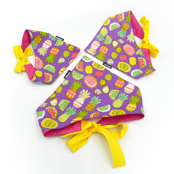 Dog Bandana Pineapple Psiakrew handkerchief style to tie around your pet’s neck