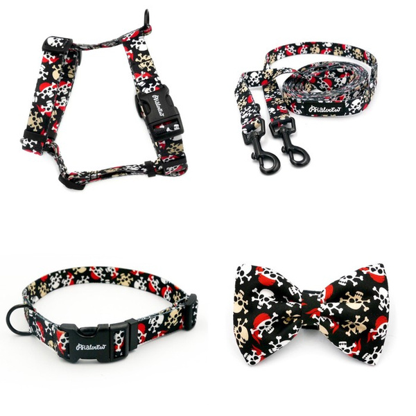 ACCESSORY KIT. Small dog. Pirates Psiakrew Series; Collar, Harness, Leash, Bow Tie