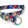 Half-choke collar Día de los Muertos, 2.5 cm wide, medium and big dogs, holo extras