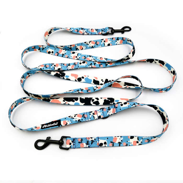 Long Dog Leash Spotted Cow width 2 cm (0.78") wide, , black snap hook