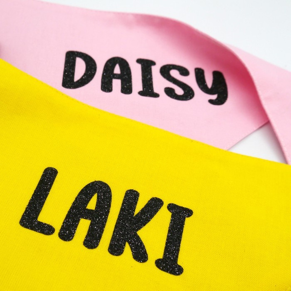 Bandana with the name of the Dog Psiakrew, personalized tied handkerchief, pink bandana scarf