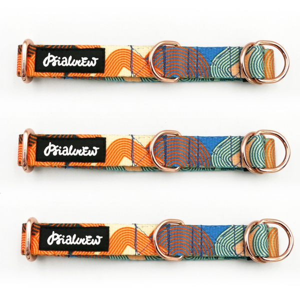 Half-Choke-Halsband Geo Snake, 2 cm breit, für kleine Hunde, goldene Accessoires