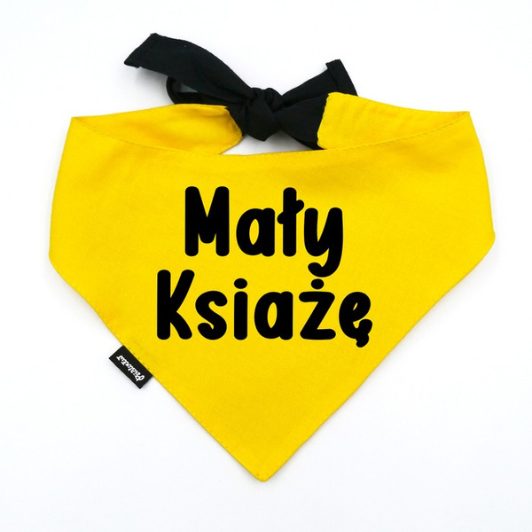 Bandana for Dog Mały Książę Psiakrew, personalized tied handkerchief, yellow bandana scarf