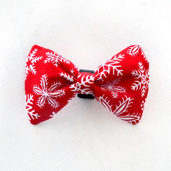 Christmas Dog Bow Tie Snowflake, Pet Bow Tie, Bowtie, Collar Attachment
