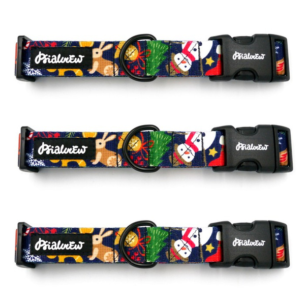 Dog Collar Psiakrew Winter is coming 2.5 cm 1"  wide, black extras