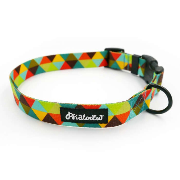 Dog Collar Psiakrew Bermuda Triangle 2.5 cm 1" wide, black extras