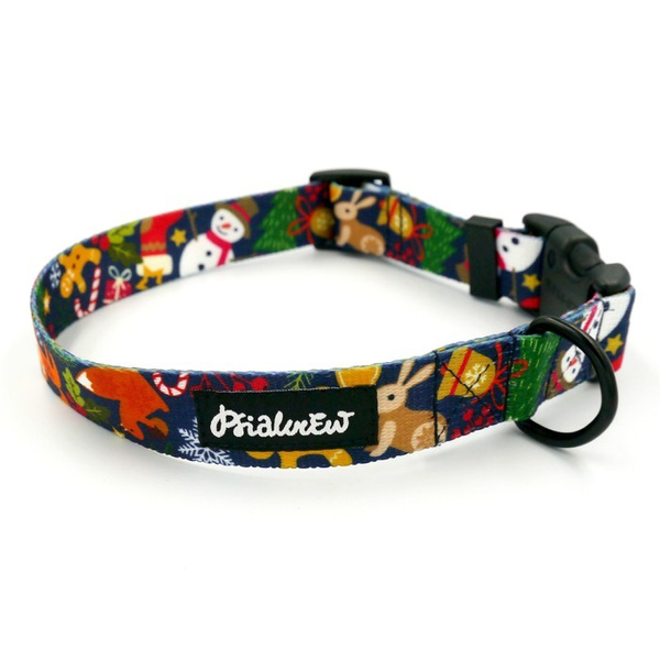 Dog Collar Psiakrew Winter is coming 2.5 cm 1" wide, black extras