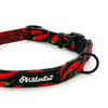 Dog Collar Psiakrew Red Hot Chili, 2 cm 0.78"  wide, for smaller dogs black extras