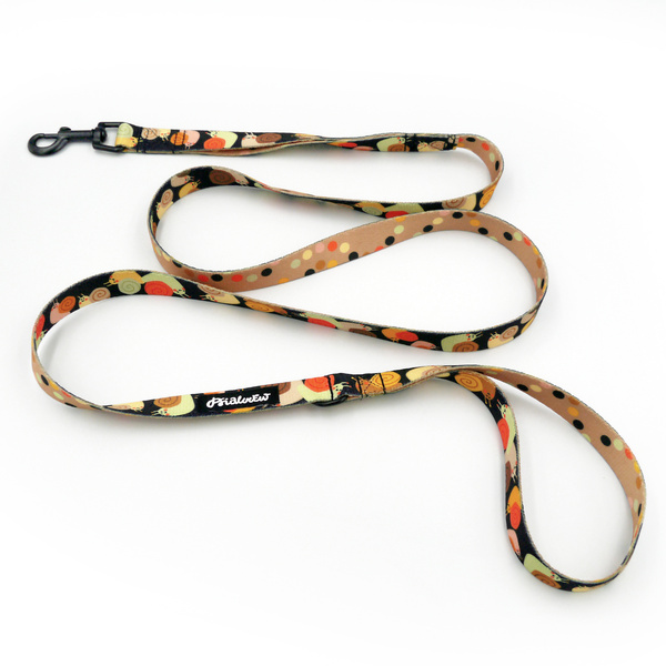 Walking leash for Dog Snail Family Psiakrew, width 2 cm, black snap hook 6 cm