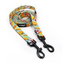 Long Dog Leash Doggy Foodie width 2 cm (0.78")  wide, black snap hook 7 cm