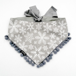 Dog Bandana Snowflakes handkerchief style to tie around your pet’s neck