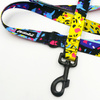 Dog Leash Terrazzo width 2.5 cm, 1" wide, big black snap hook 8 cm