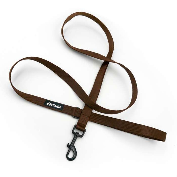 Brown Dog Leash width 2 cm 0.78 ", black extras