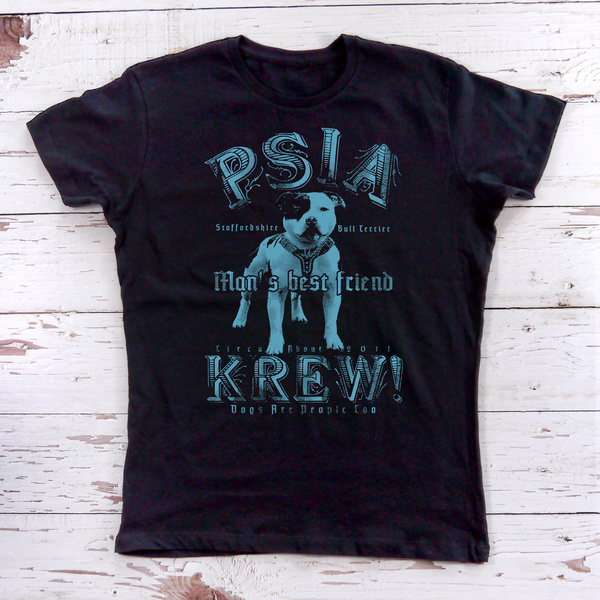 Psiakrew-T-Shirt für Damen Man's Best Friend Staffordshire Bull Terrier