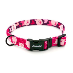 Verstellbares Halsband Piggy in Love Psiakrew, 2cm breit, schwarze Beschläge