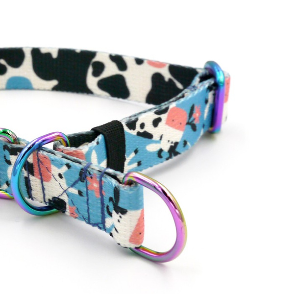 Half-Choke-Halsband Spotted Cow, 2 cm breit, für kleine Hunde, holo Accessoires