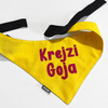 Bandana z imieniem Psa Psiakrew, personalizowana wiązana chusteczka, zółta apaszka 