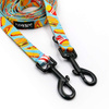 Long Dog Leash Doggy Foodie width 2 cm (0.78")  wide, black snap hook 7 cm