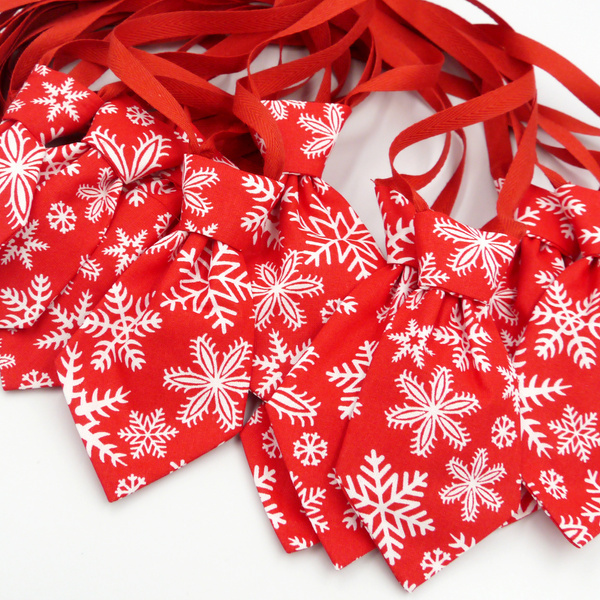 Red Christmas tie with white stars for a dog Psiakrew