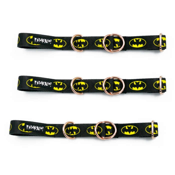 Half-choke collar Batdog, 2.5 cm wide, medium and big dogs, rose gold