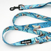 Dog Leash Shark Psiakrew width 2.5 cm, 1"  wide, black snap hook 6 cm