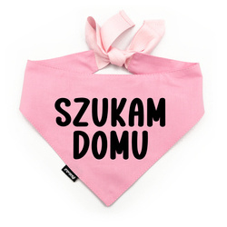 Bandana dla psa Szukam Domu Psiakrew, personalizowana wiązana chusteczka, różowa bandana apaszka