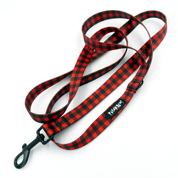 Dog Leash Lumberjack width 2 cm 0.78 ", black extras