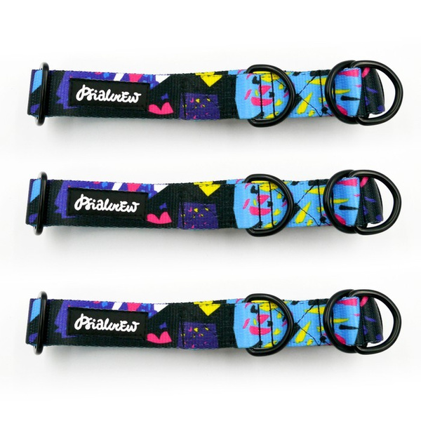 Half-choke collar Terrazzo, 2.5 cm wide, medium and big dogs, black extras