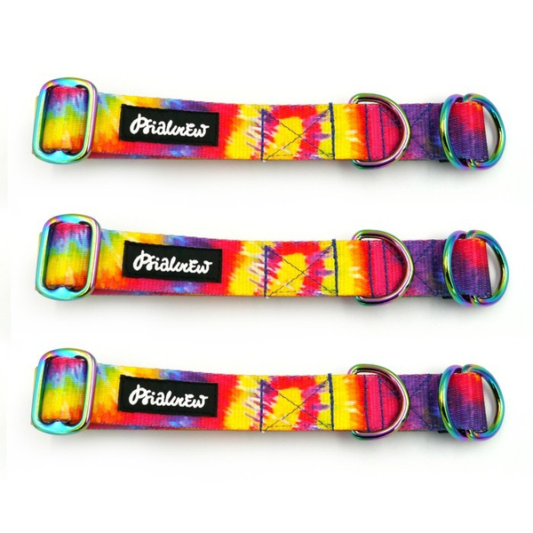 Halb-Klemmhalsband Tie Dye Psiakrew, 2,5 cm breit, für mittelgroße und größere Hunde, Holo-Beschläge
